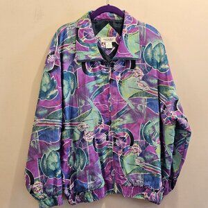 Vintage Women's O'Kief & O'Kief Silk Track Jacket Size XL